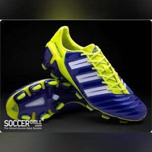 NWB adidas adipower Predito TRX FG - Blue/White/Yellow Soccer Shoes, US 8.5
